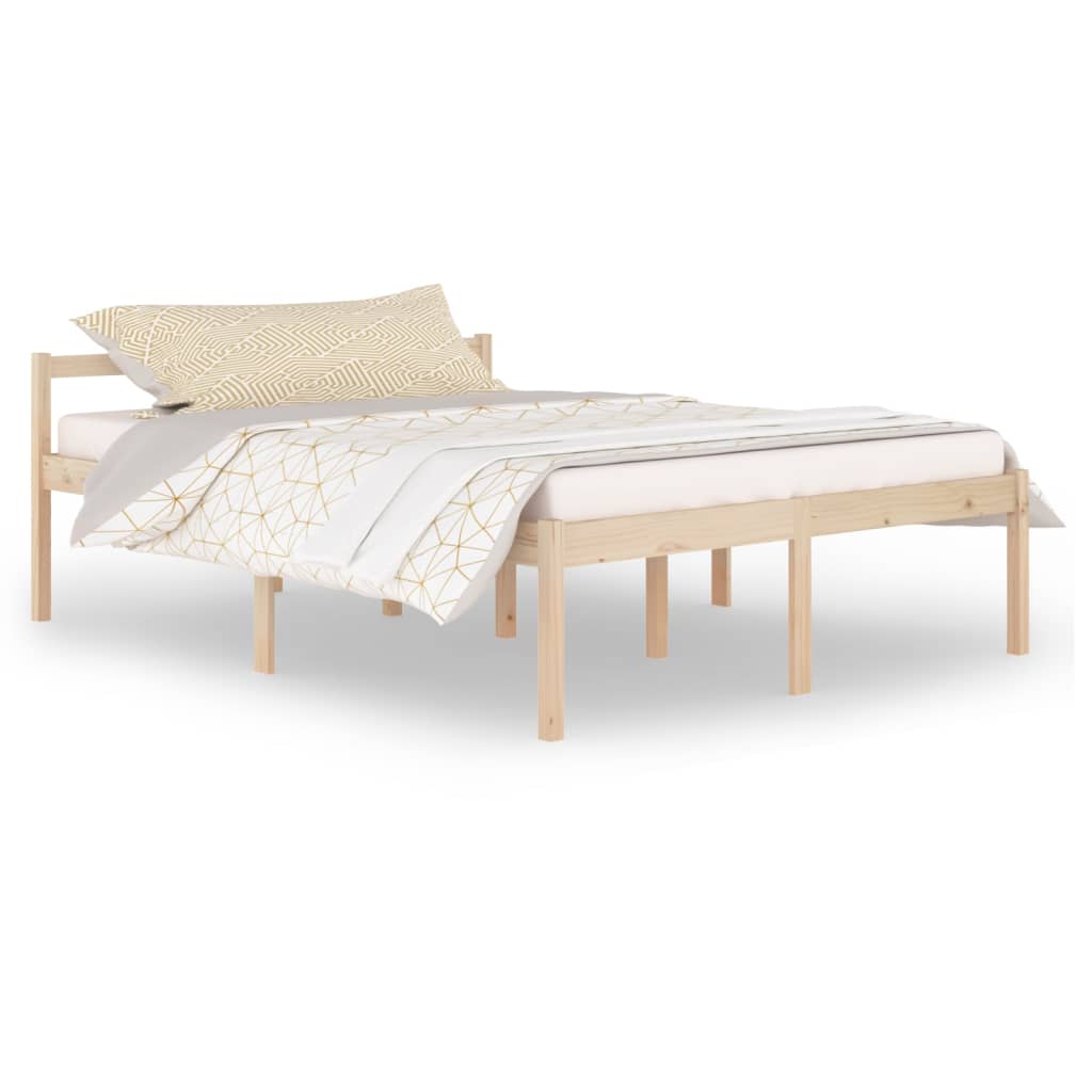 Bed Frame 150x200 cm King Size Solid Wood Pine