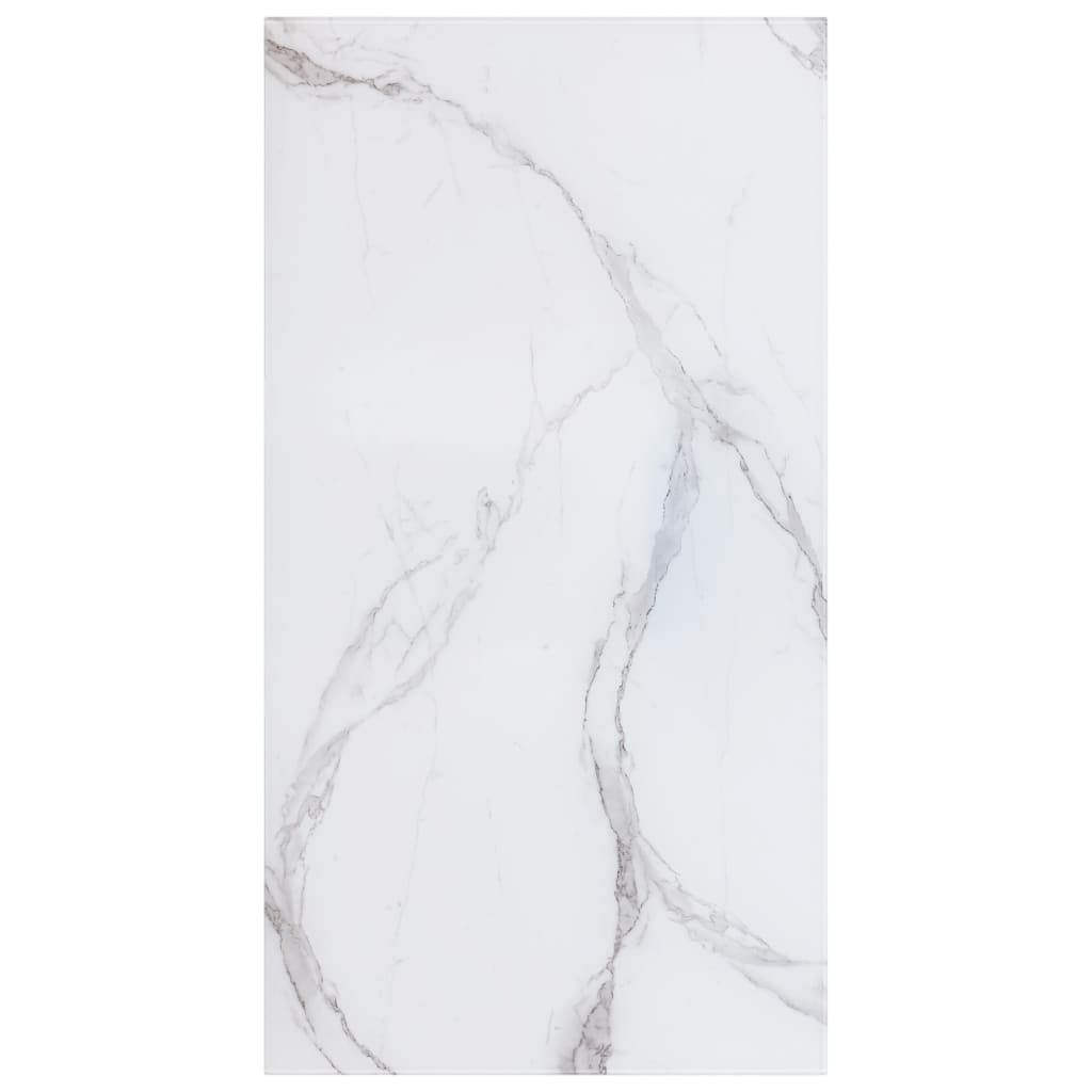 Dessus de table Blanc 120x65 cm Verre et texture de marbre