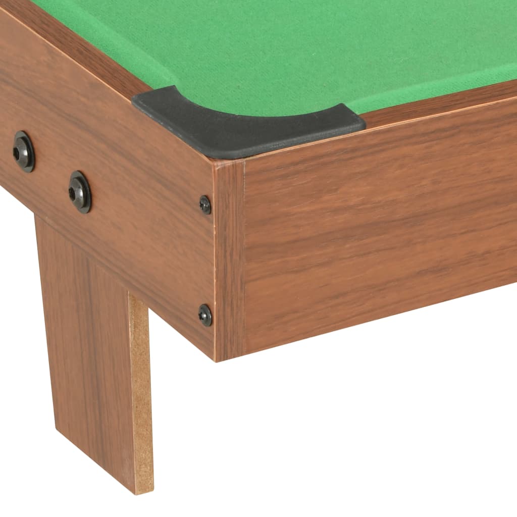 Mini table de billard 3 pieds 92x52x19 cm Marron et vert