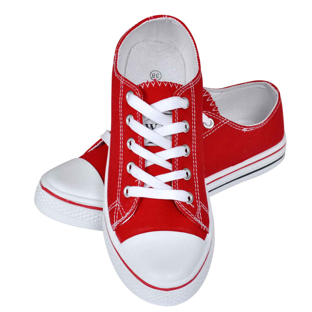 Classic Women's Low-top Lace-up Canvas Sneaker Red Size 8.5