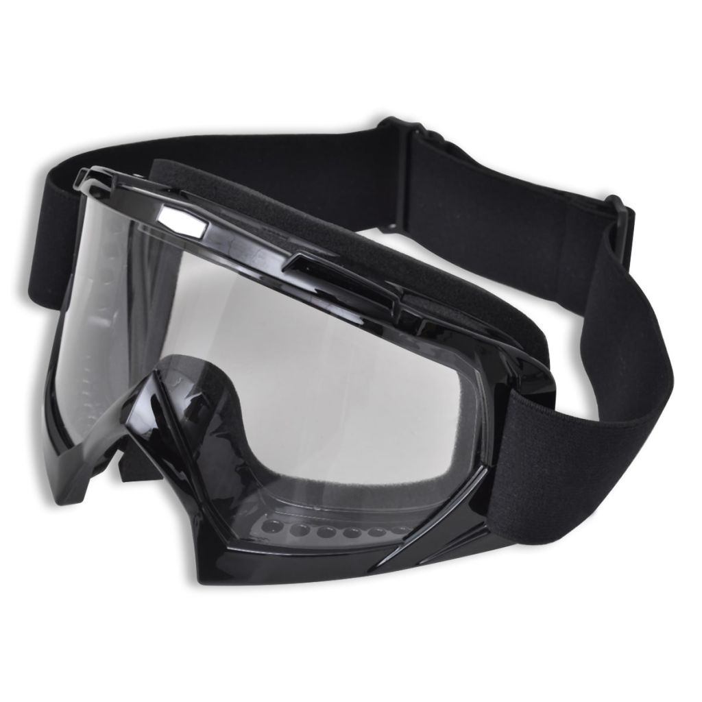 Motocross Helmet Black XL No Visor with Goggles
