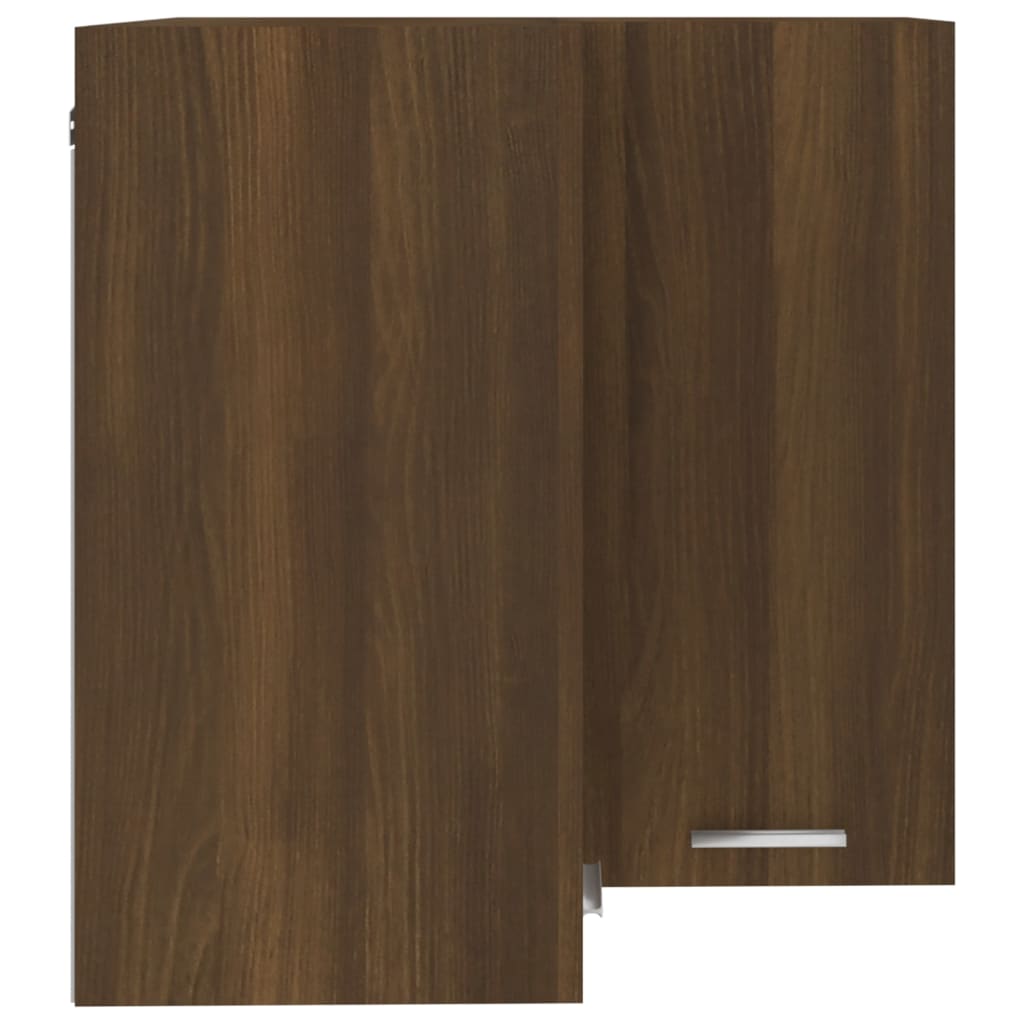 Hanging Corner Cabinet Brown Oak 57x57x60 cm Engineered Wood