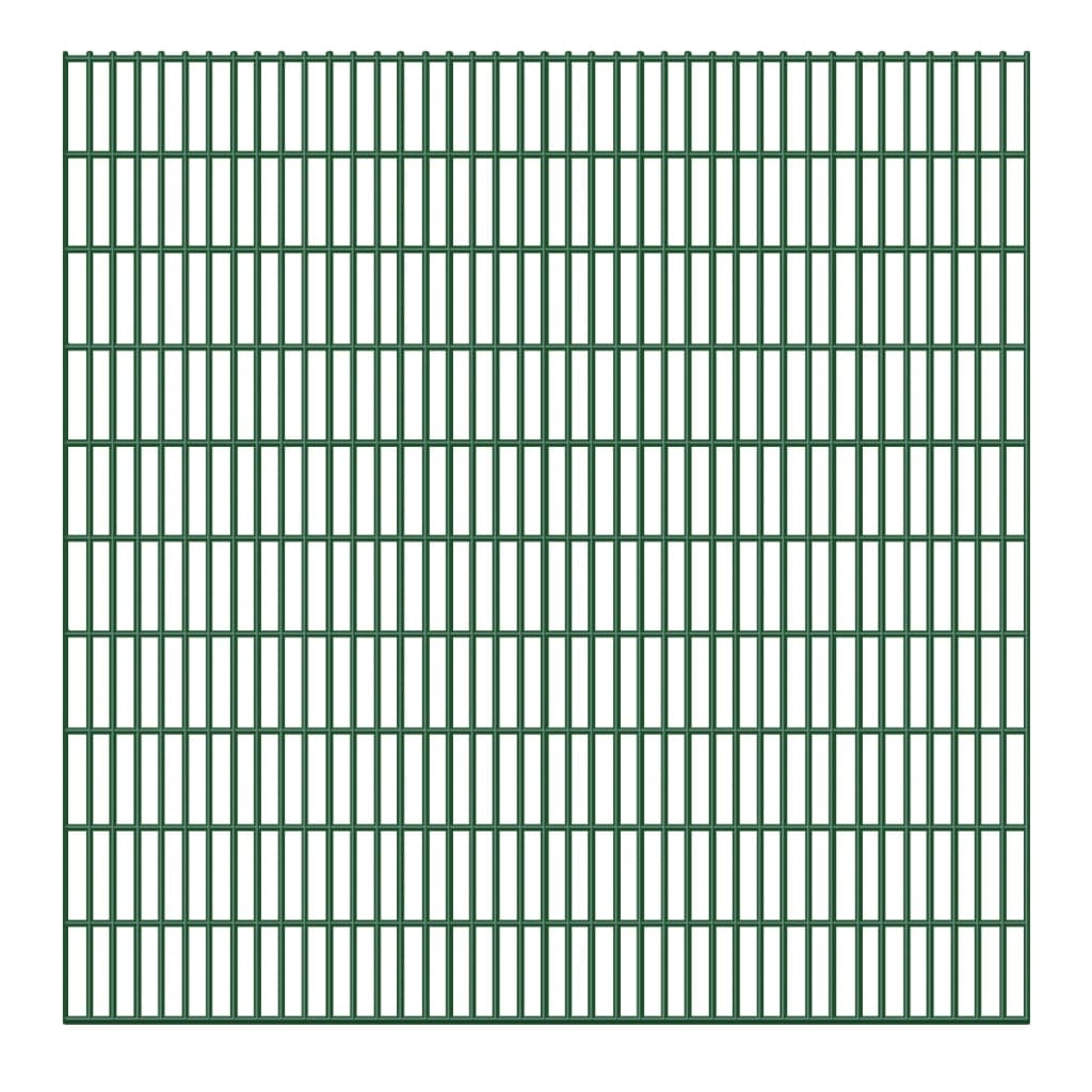 2D Gartenzaun-Paneel 5 Stk. 203 cm 10 m Grün 