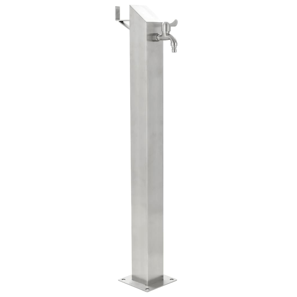 Garden Water Column Stainless Steel Square 95 cm