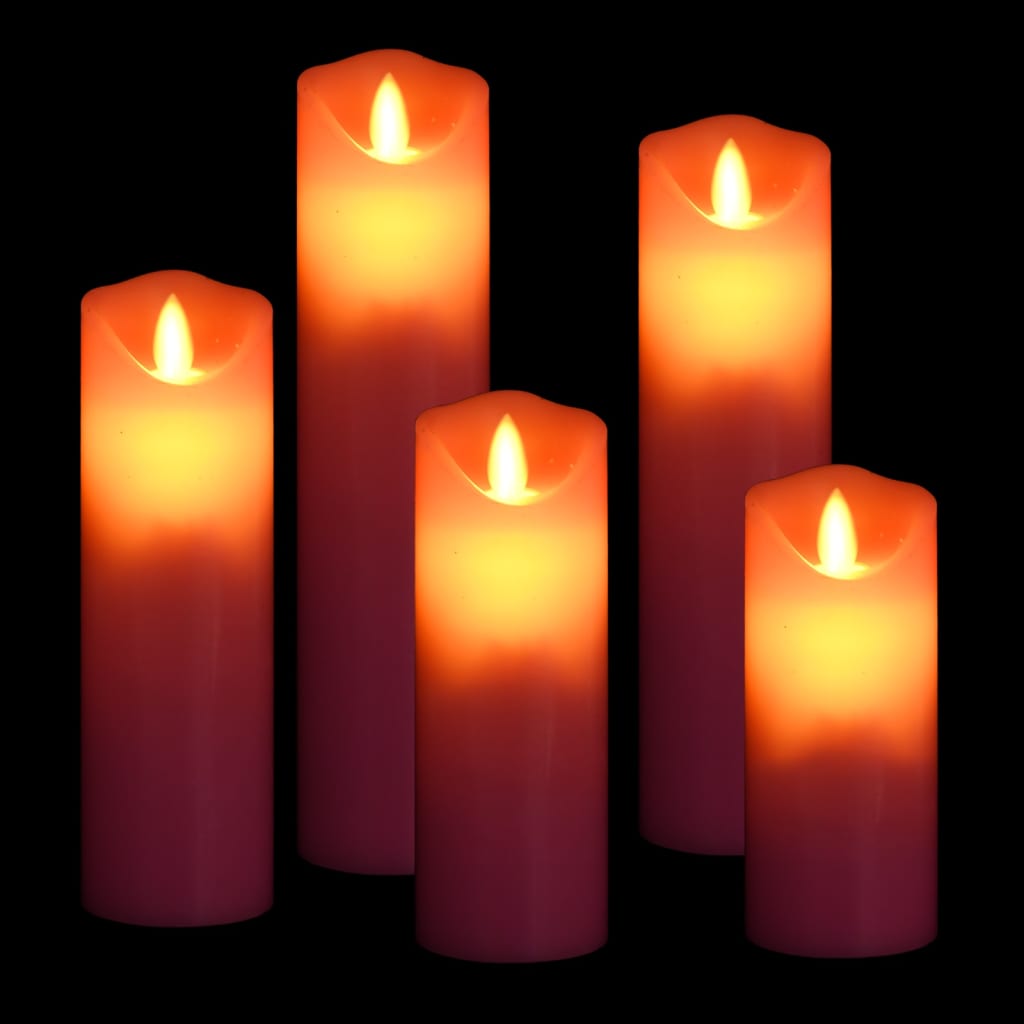 5-tlg. LED-Kerzen-Set Elektrisch mit Fernbedienung Warmweiss