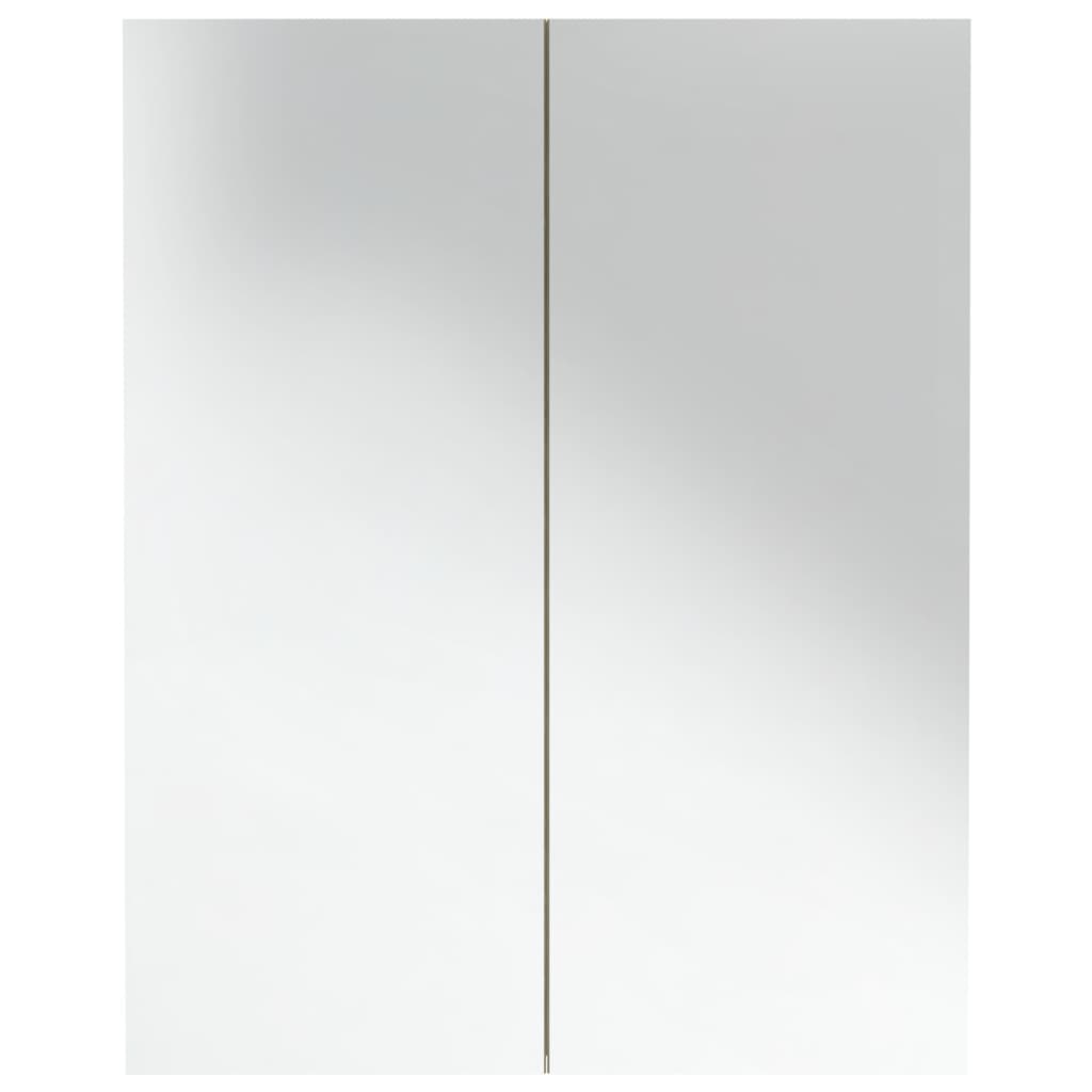 Bad-Spiegelschrank 60x15x75 cm MDF Weiss und Eiche-Optik