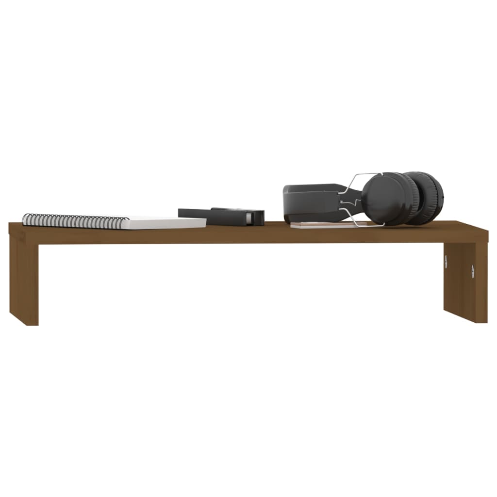 Monitor Stand Honey Brown 50x27x10 cm Solid Wood Pine