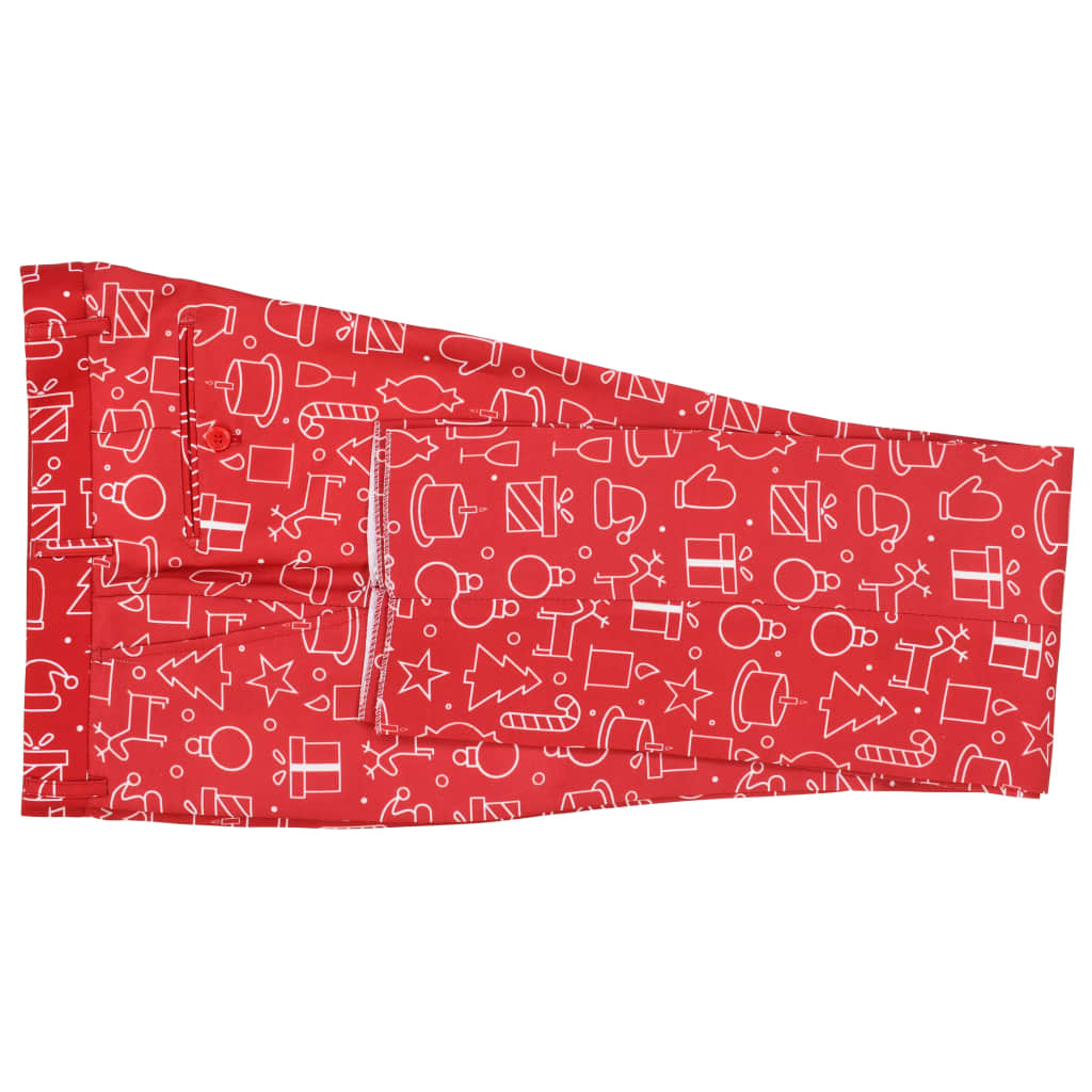 2-tlg. Weihnachtsanzug mit Krawatte Herren Grösse 48 Rot