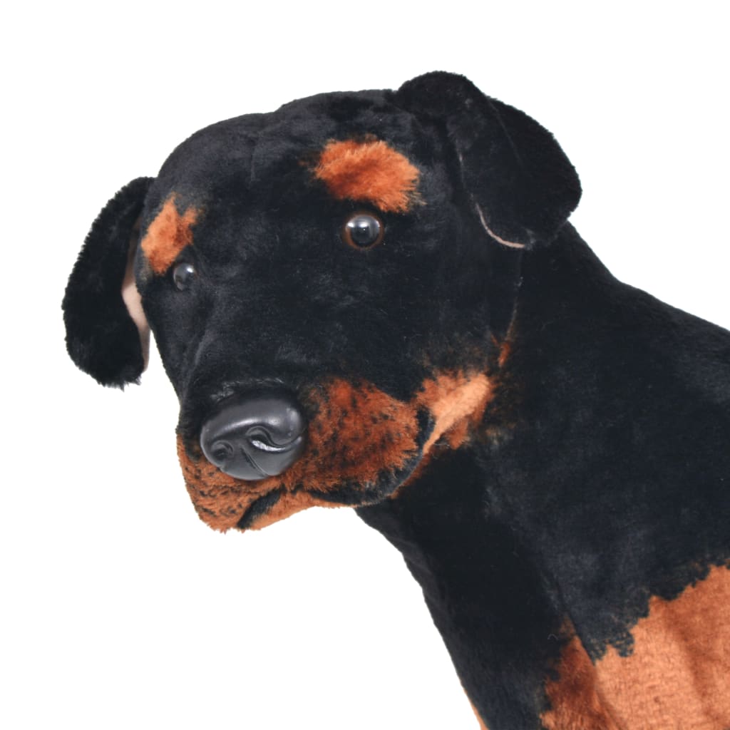 Standing Plush Toy Rottweiler Dog Black and Brown XXL