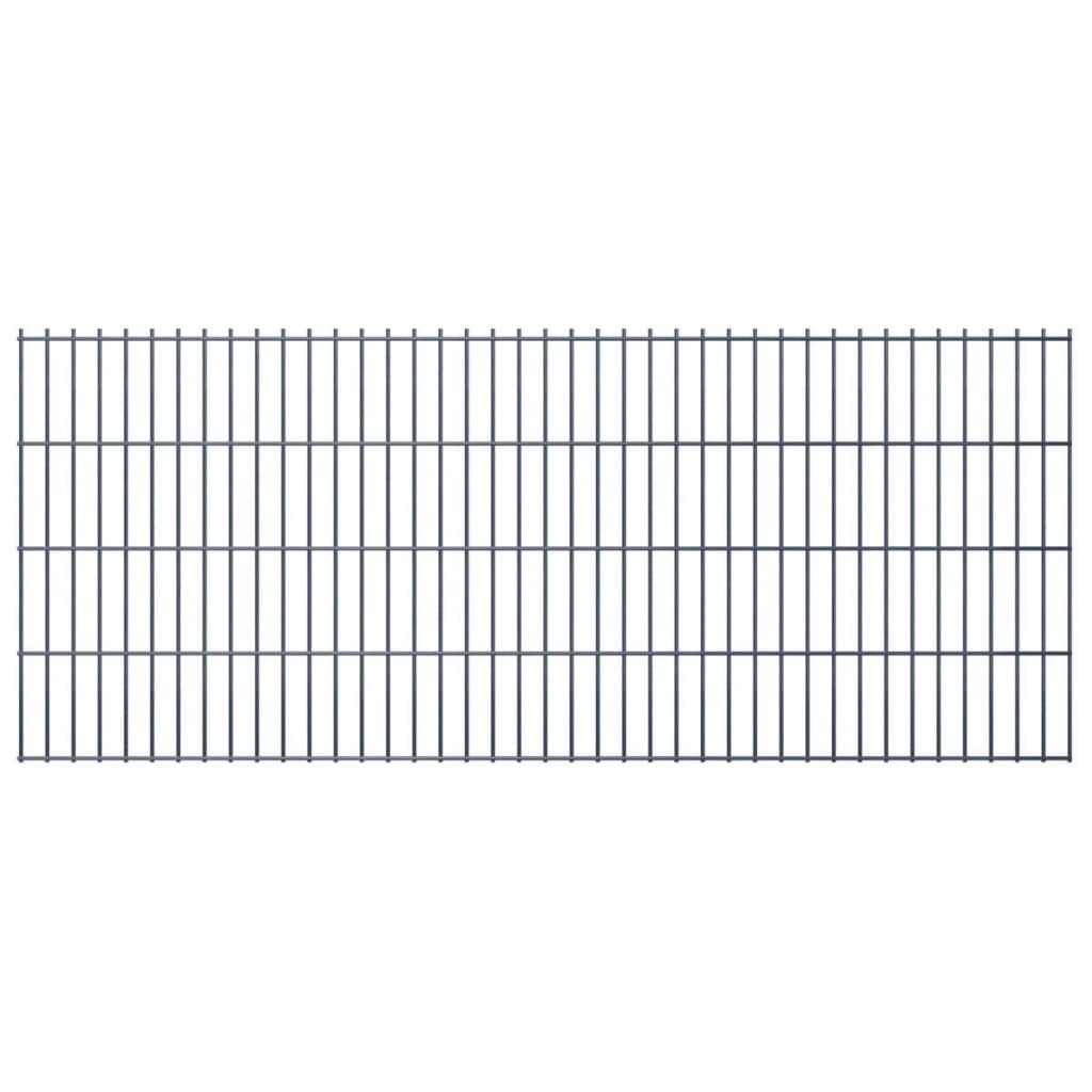 2D Gartenzaun-Elemente 2,008x0,83 m Gesamtlänge 12 m Grau 