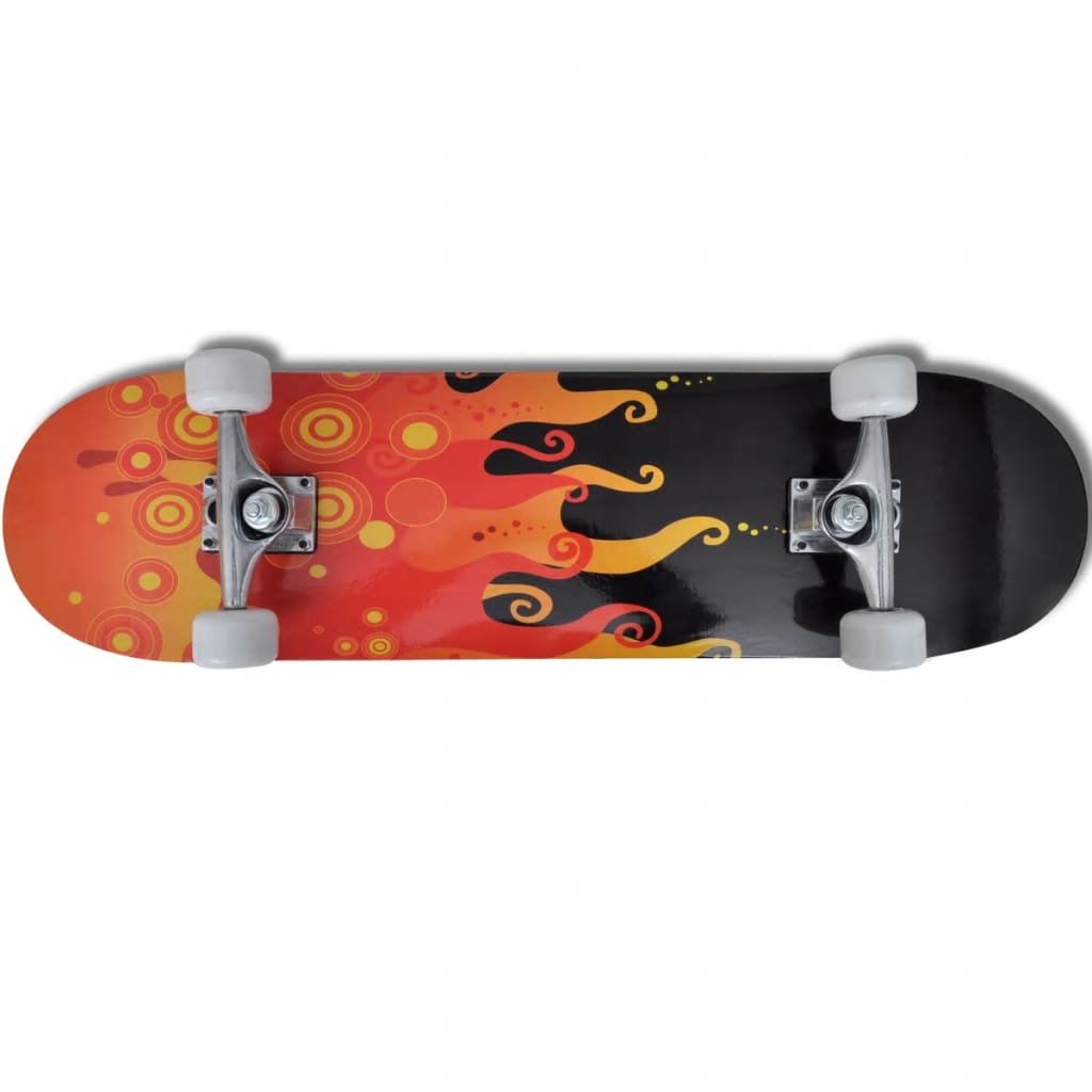 Oval Shape Skateboard 9 Ply Maple Fire Design 8"