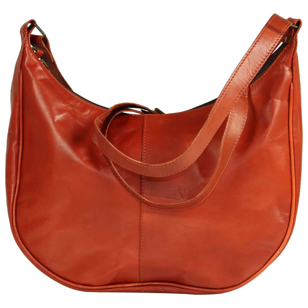 Ladies' Handbag Real Leather Tan
