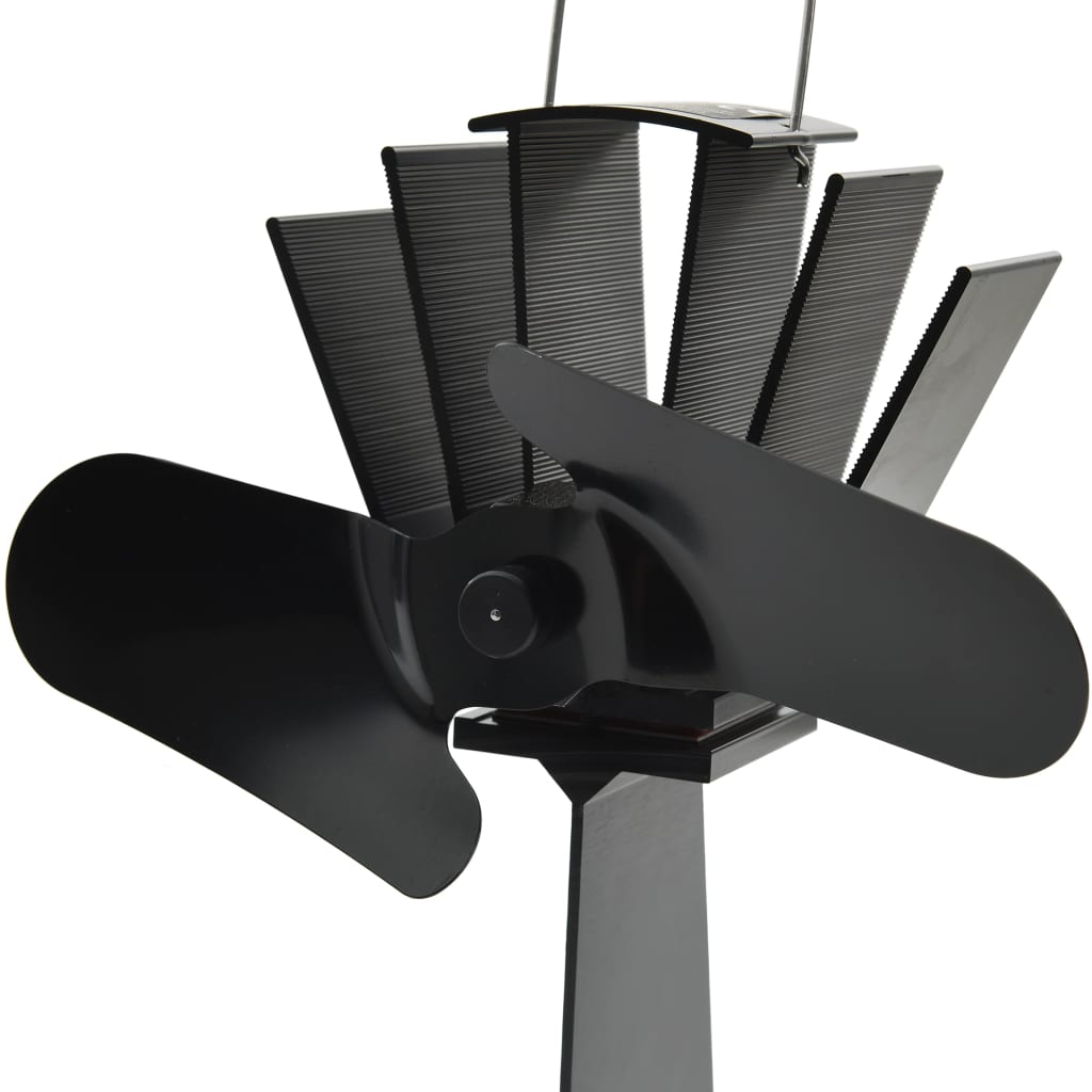 Heat Powered Stove Fan 2 Blades Black