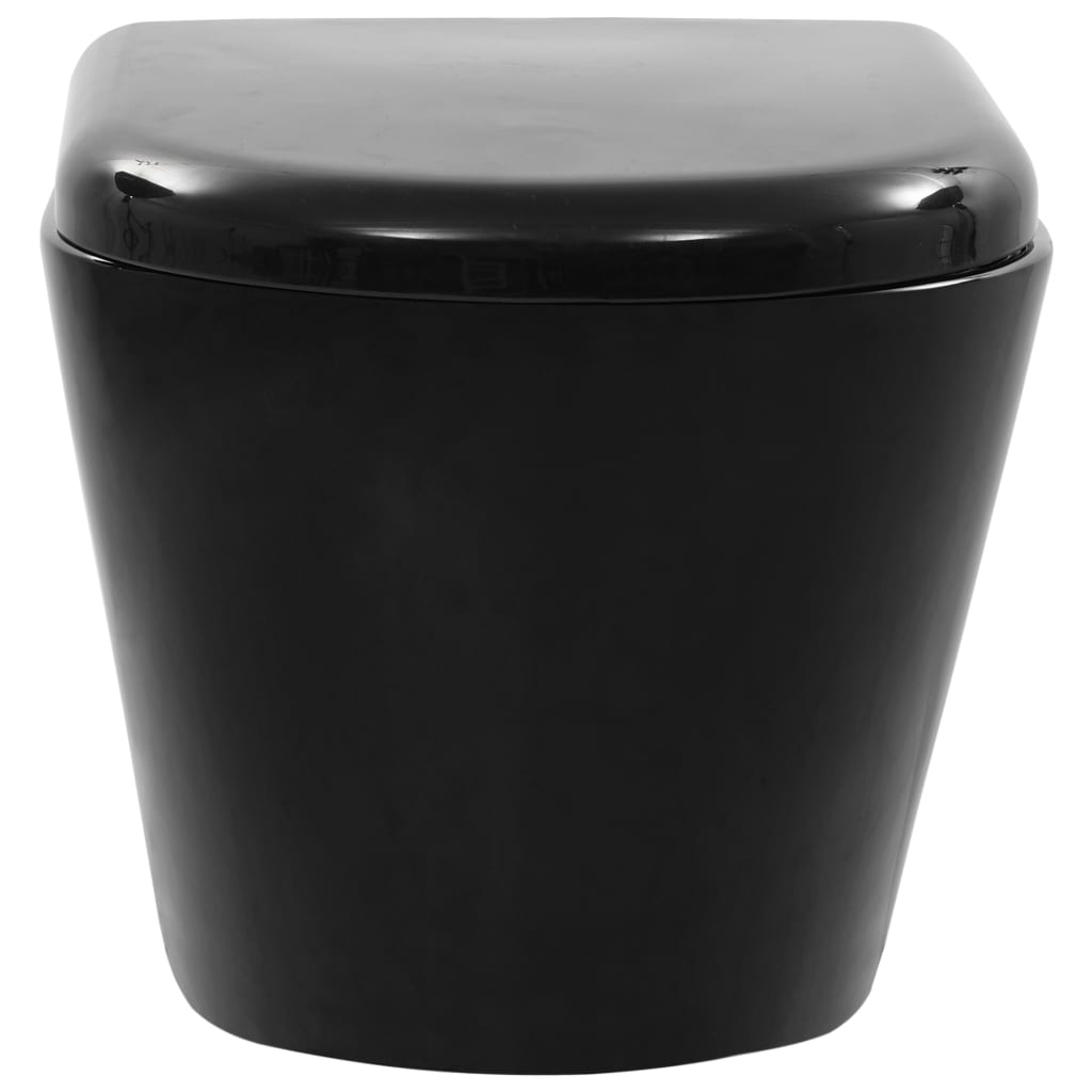 Wall Hung Toilet with Concealed Cistern Ceramic Black