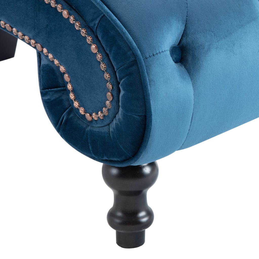 Chaise Lounge Blue Velvet