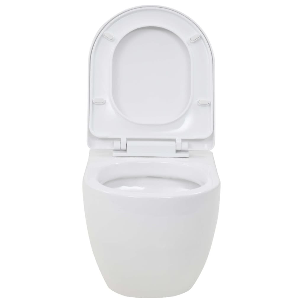 Hänge-Toilette mit Einbau-Spülkasten Keramik Weiss