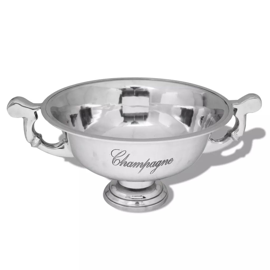 Champagner-Kühler Pokal Aluminium Silber