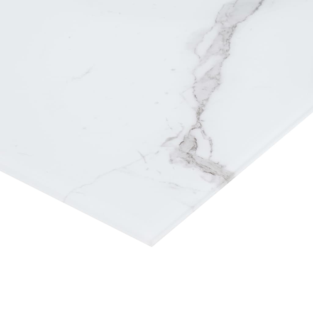 Dessus de table Blanc 100x62 cm Verre et texture de marbre