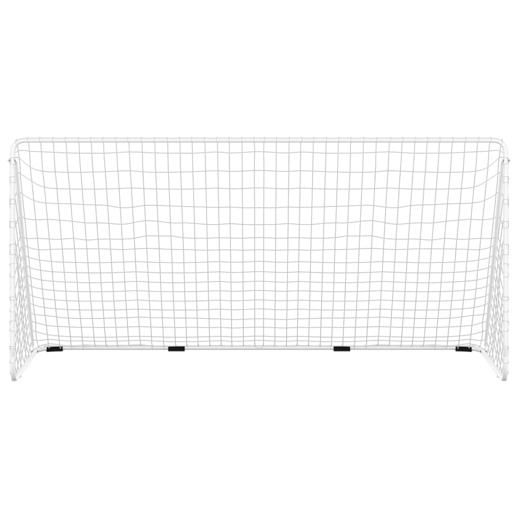 Football Goal with Net White 366x122x182 cm Steel