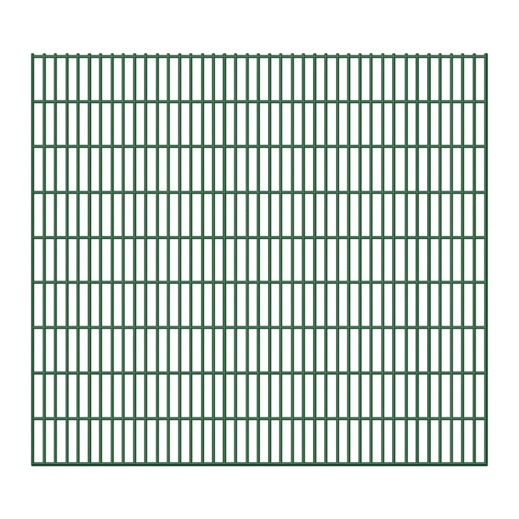 2D Garden Fence Panel and Post 183 cm 10 m Green
