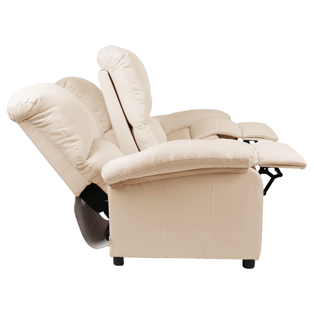 3-Sitzer-Sofa Verstellbar Creme Stoff 