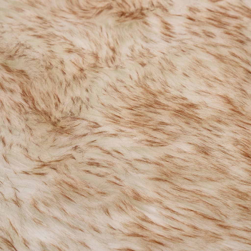 Tapis 60 x 90 cm Peau de mouton synthétique Mélange de marron