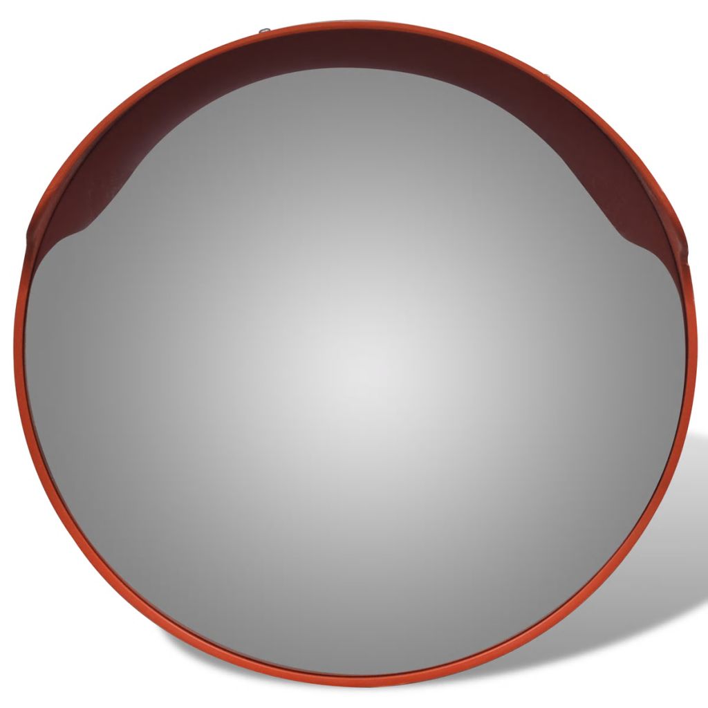 Miroir de trafic convexe d'extérieur Plastique PC Orange 45 cm