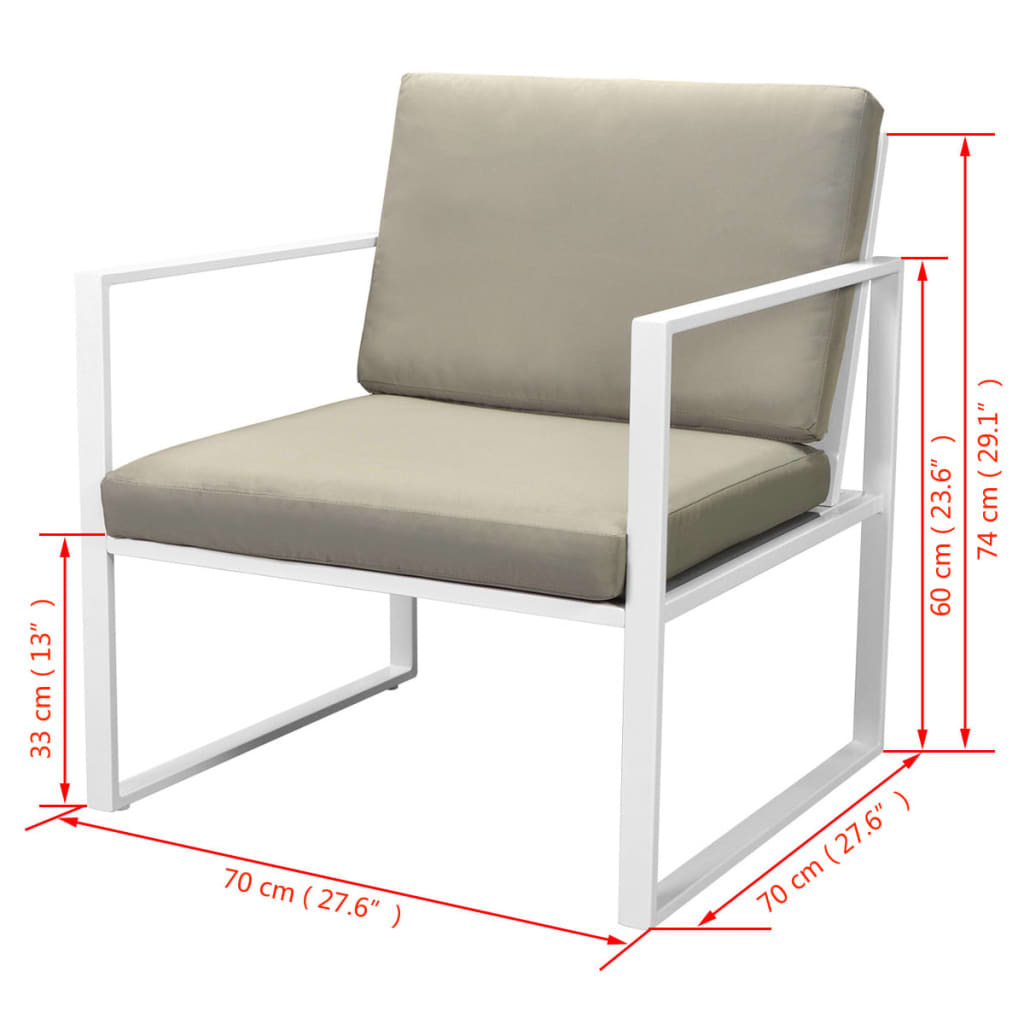 2-Seater Sofa Fabric Cream White