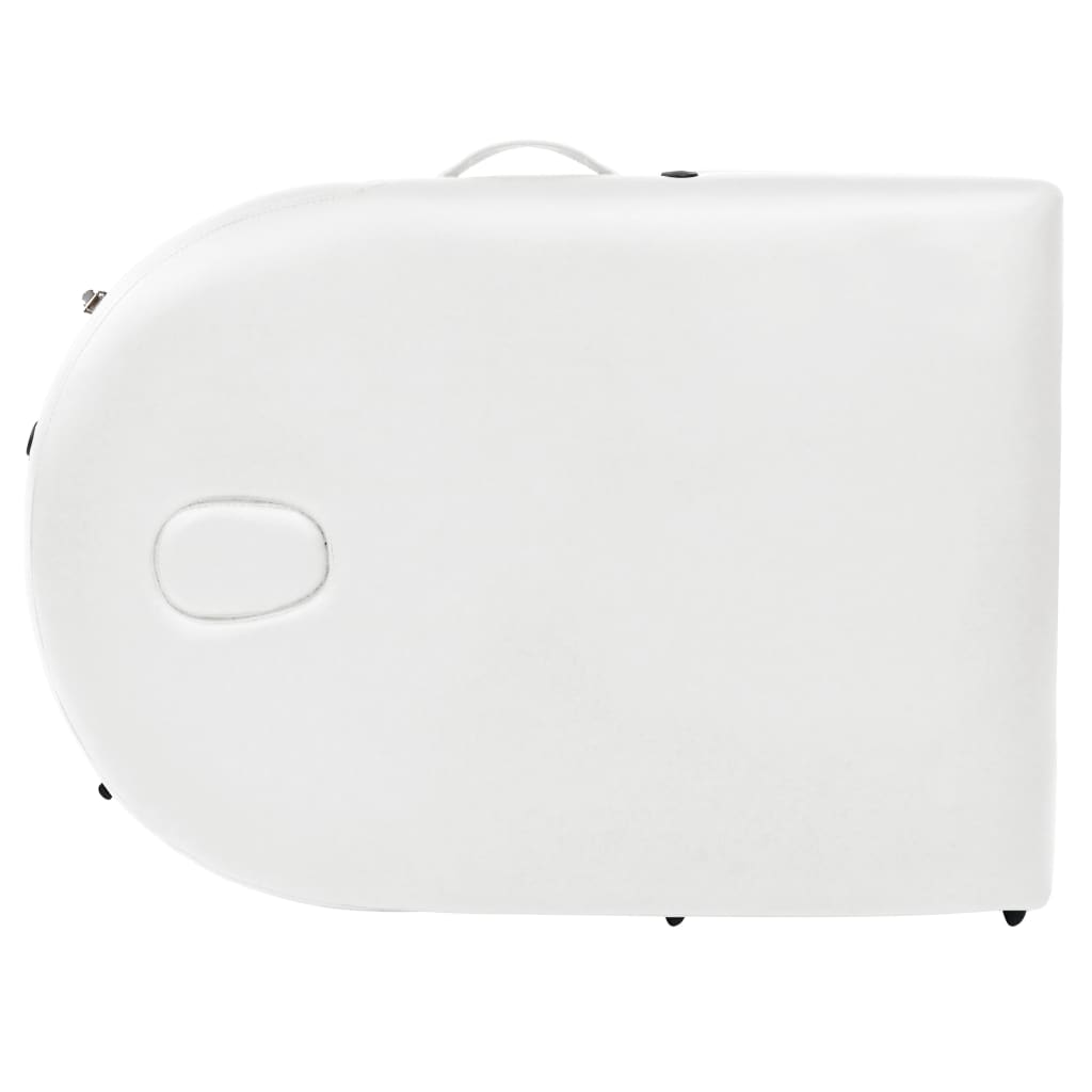 Folding Massage Table 4 cm Thick with 2 Bolsters Oval White