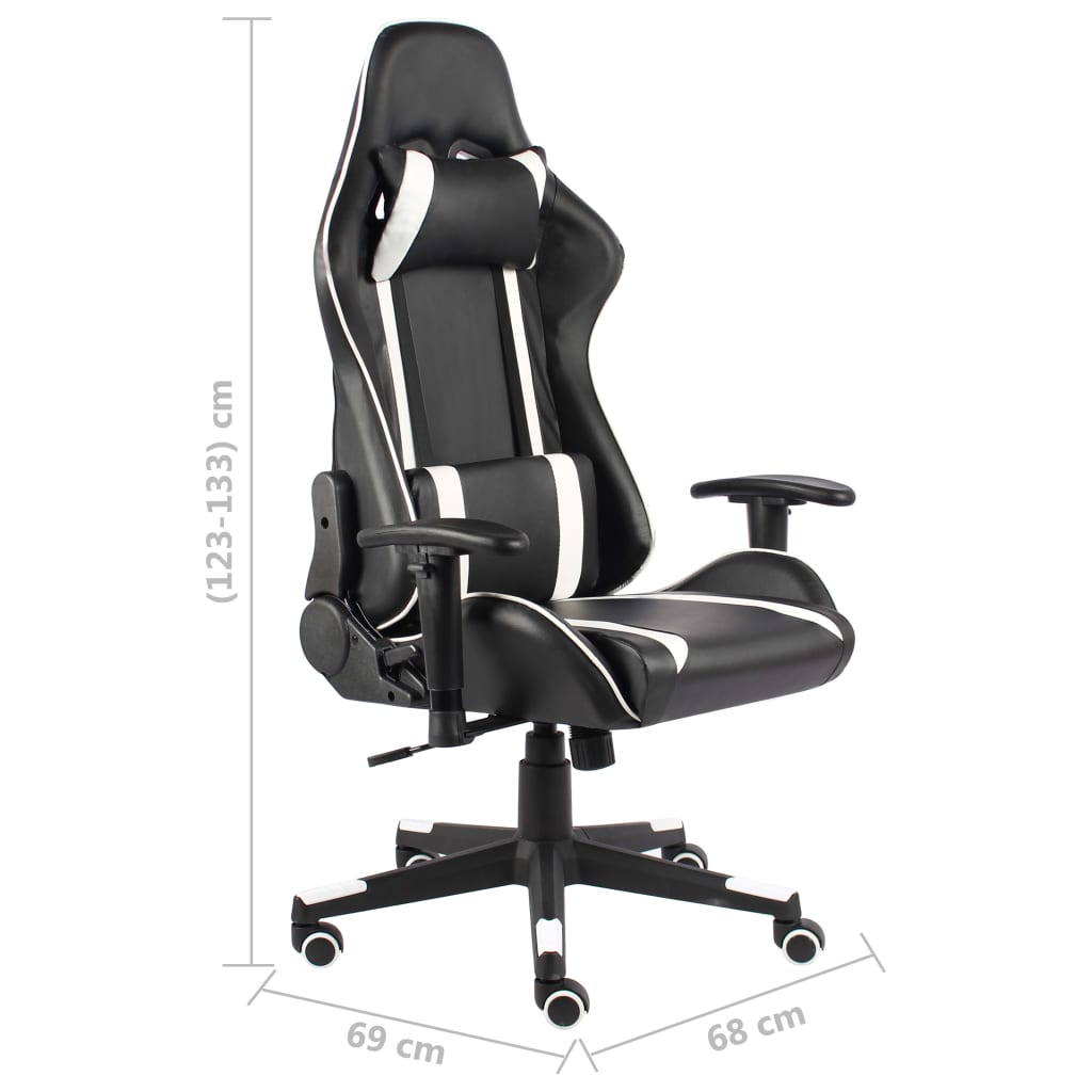 Swivel Gaming Chair White PVC