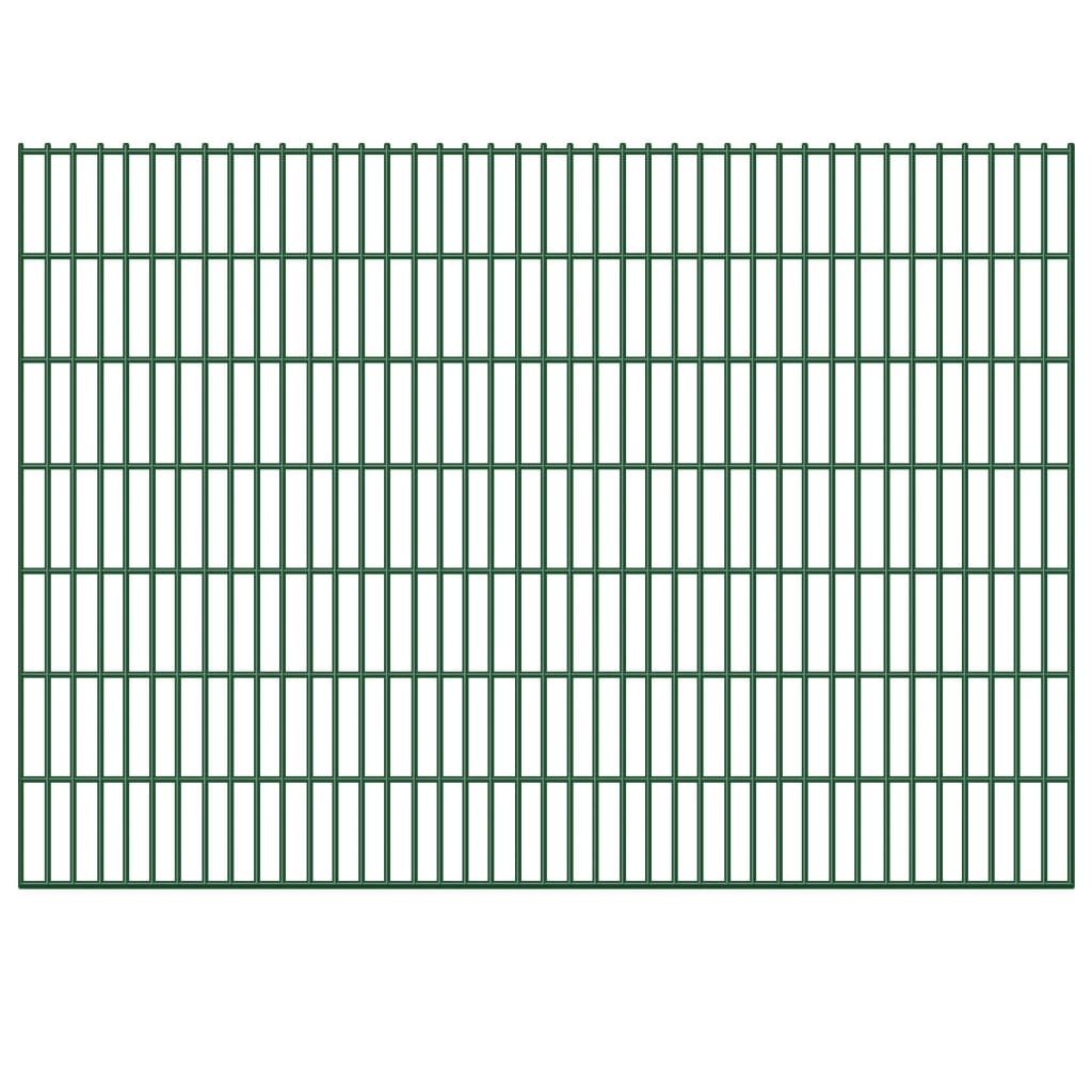 2D Garden Fence Panel and Post 143 cm 10 m Green