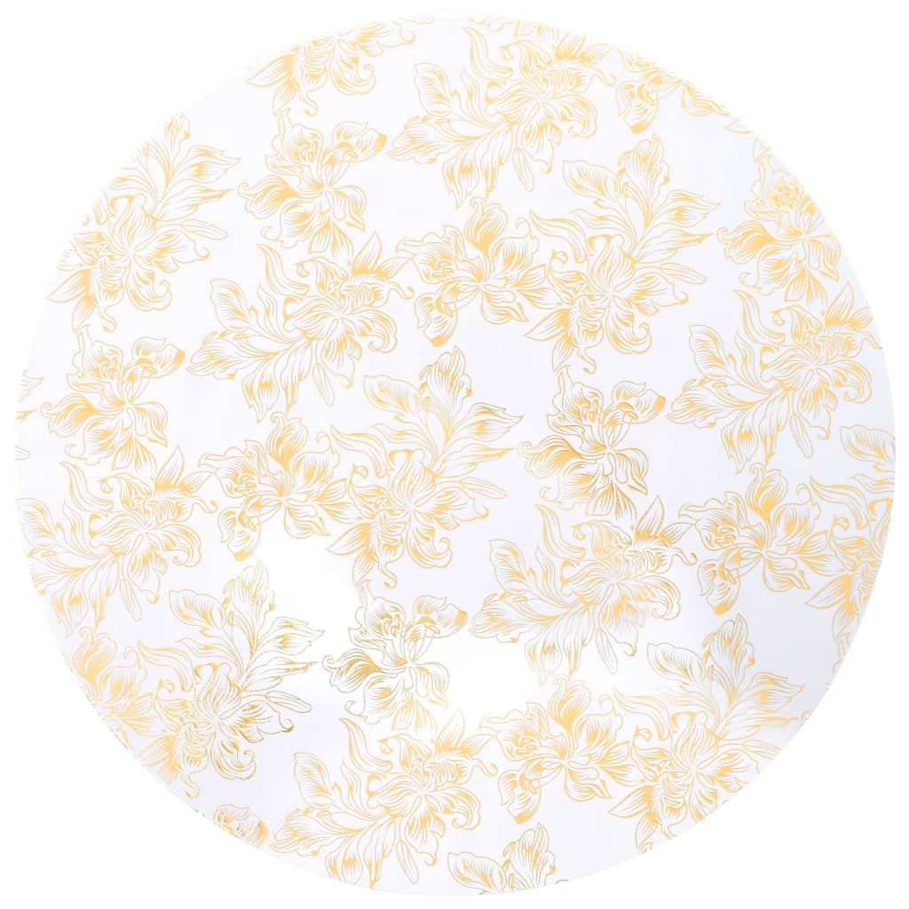 2 pcs Table Covers Stretch 70 cm White with Golden Print