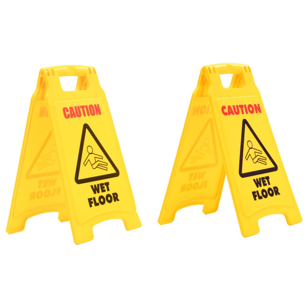 Caution Wet Floor Signs 2 pcs Plastic 47 cm