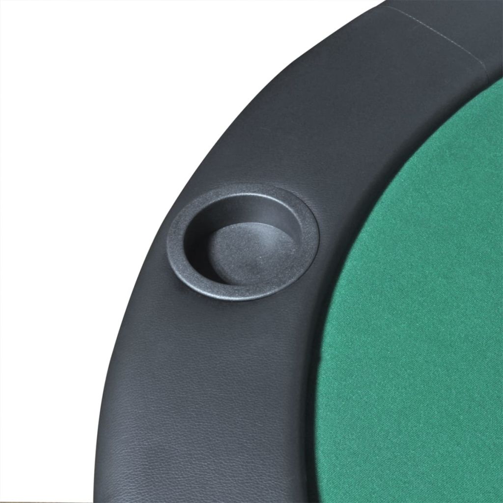 Dessus de table de poker pliable pour 10 joueurs Vert 