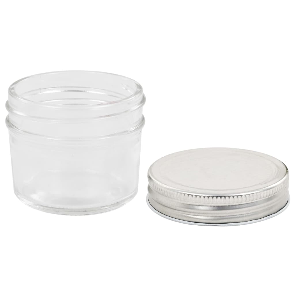 Glass Jam Jars with Silver Lids 24 pcs 110 ml