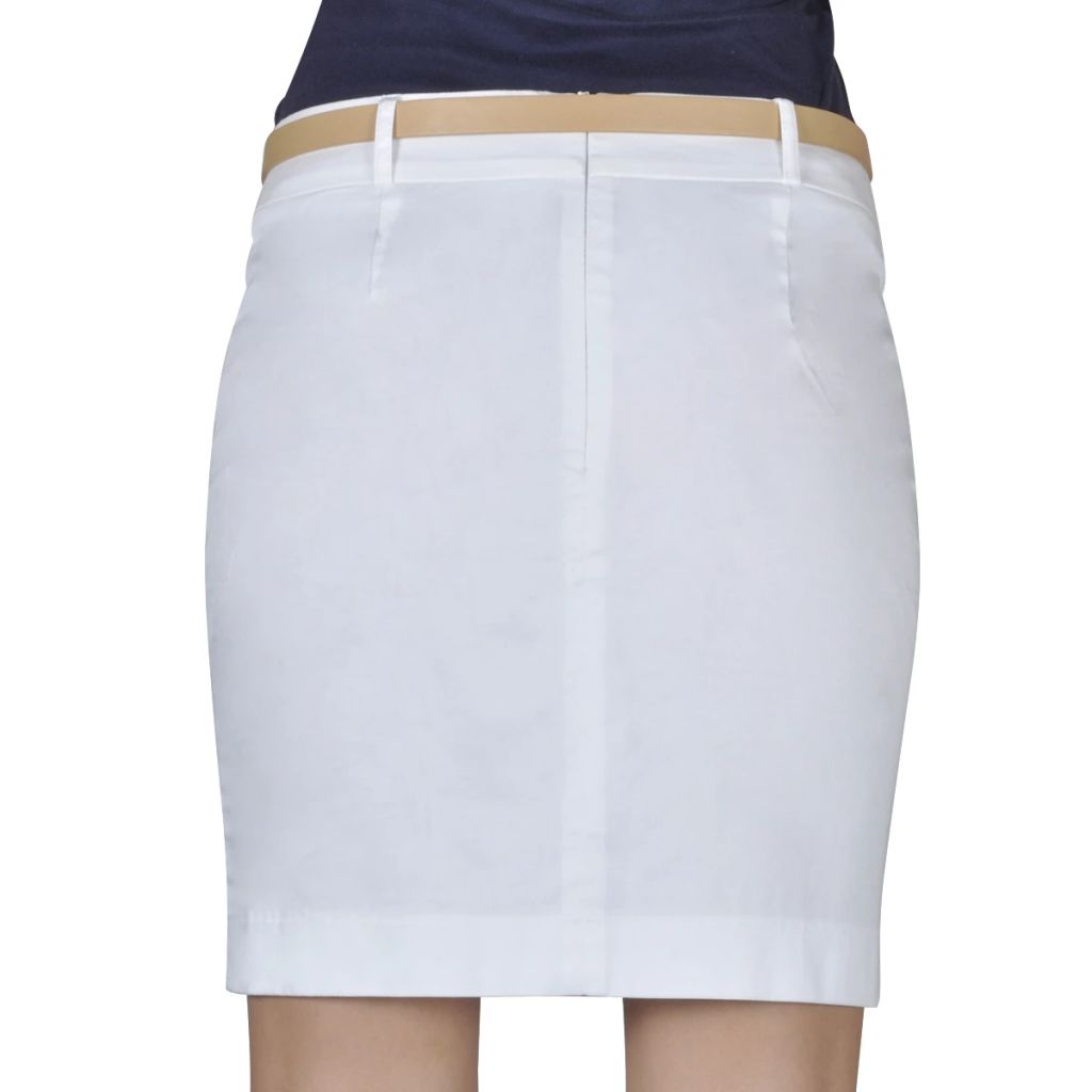 Mini Skirt with Belt 36 White