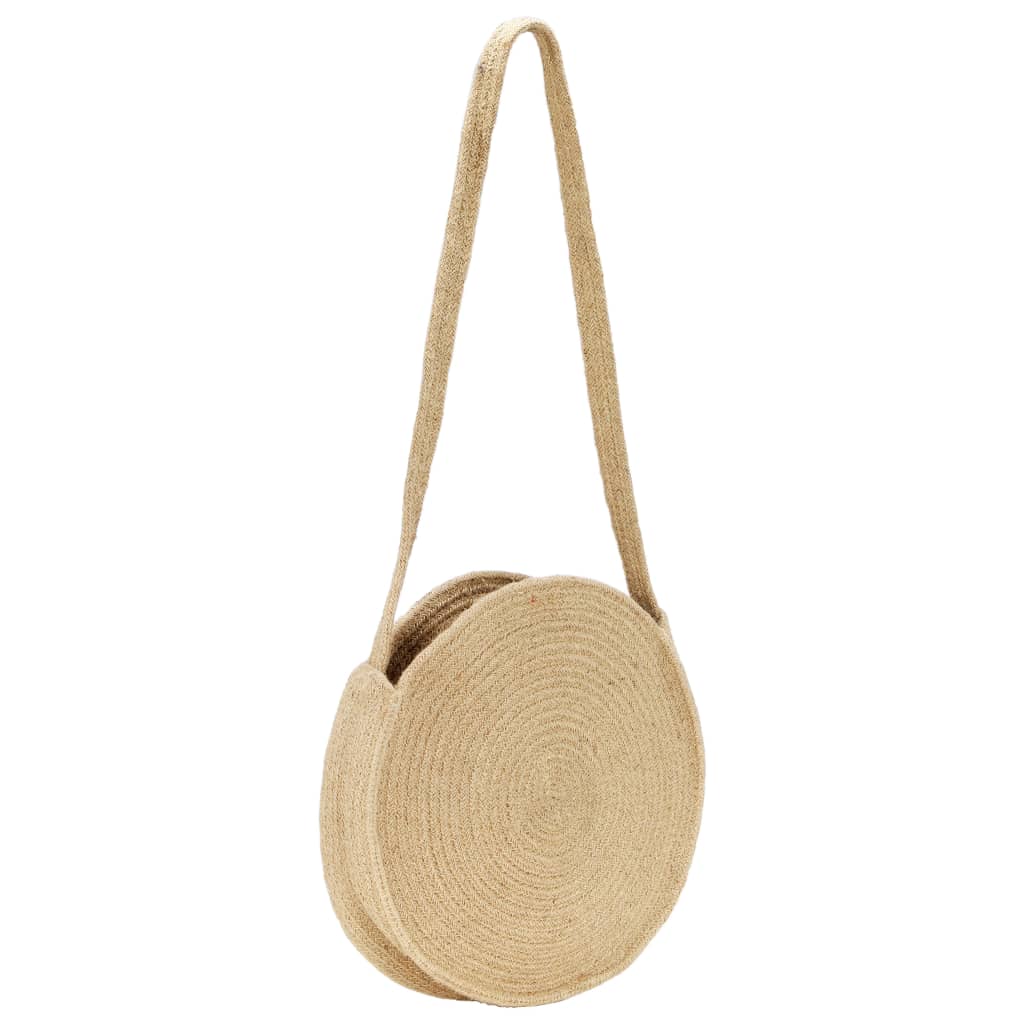 Round Shoulder Bag Natural Handmade Jute