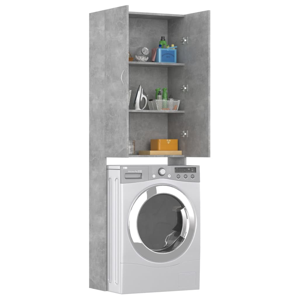 Washing Machine Cabinet Concrete Grey 64x25.5x190 cm