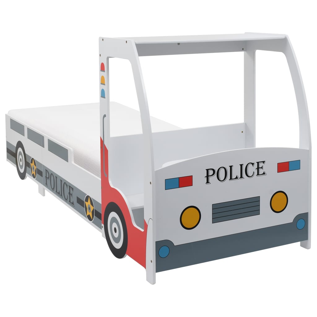Polizeiauto-Kinderbett mit Matratze 90x200 cm 7 Zone H3 