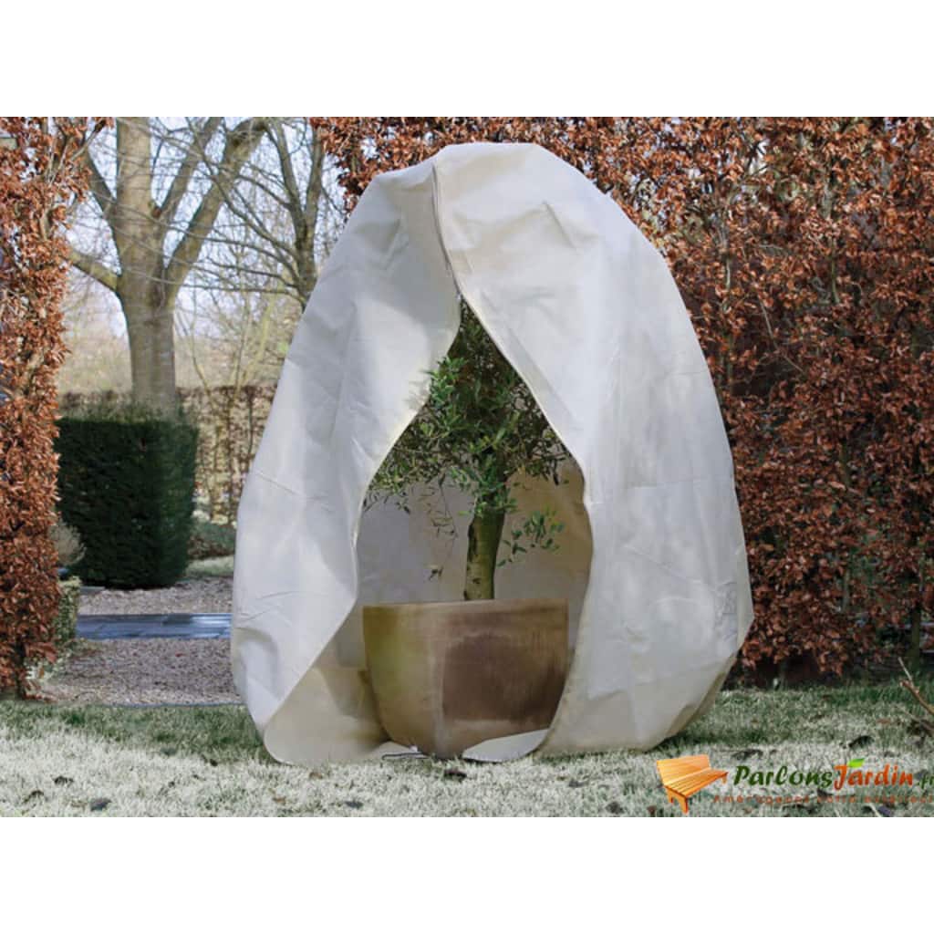 Nature Couverture d'hiver avec fermeture éclair 70 g/m² Beige 2x2,5 m