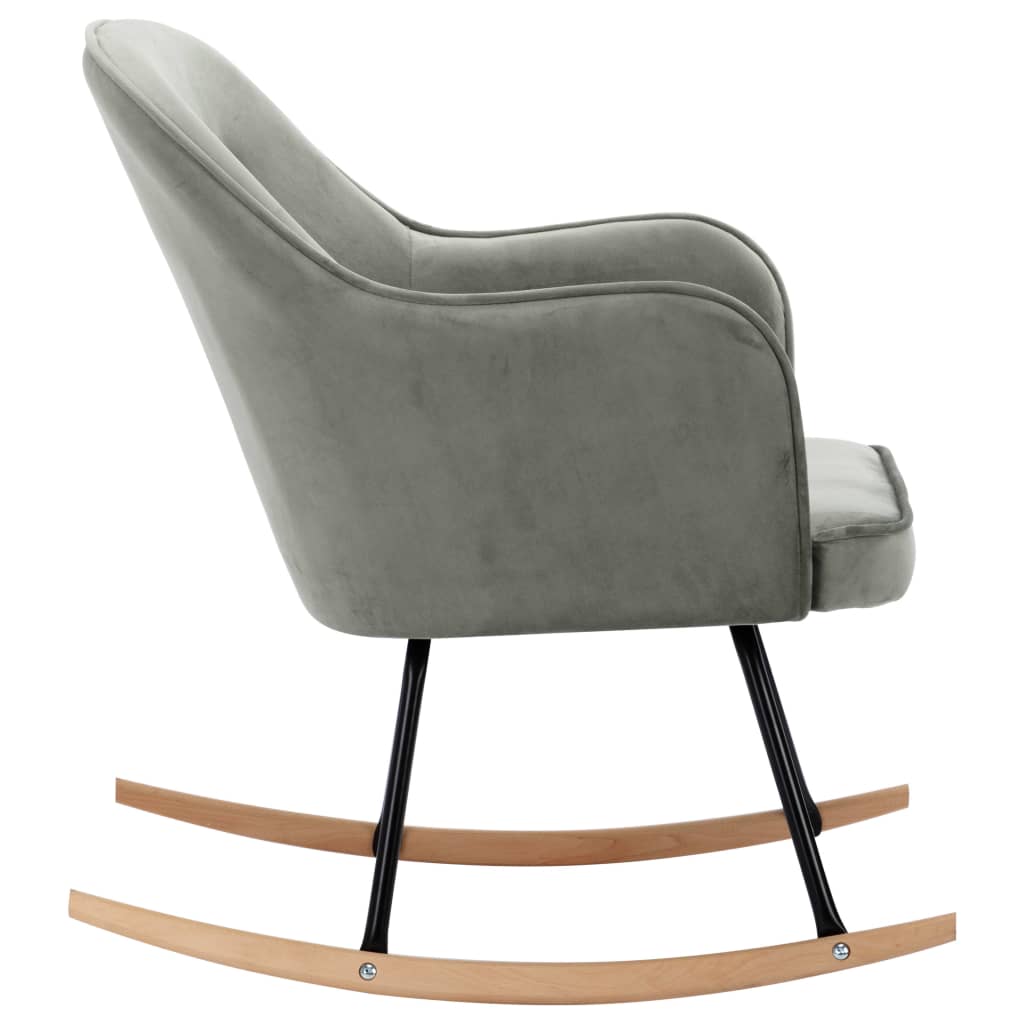Rocking Chair Grey Velvet