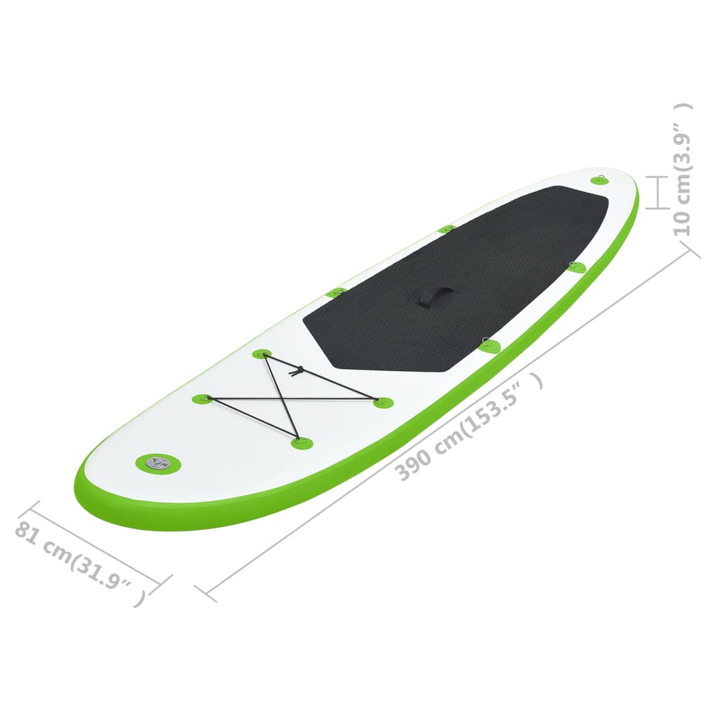 Aufblasbares Stand Up Paddle Board Set Grün und Weiss