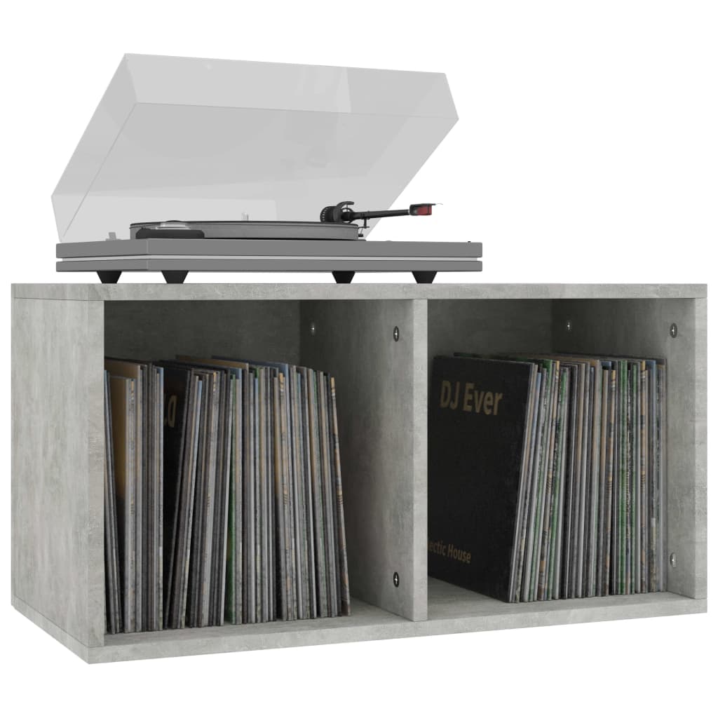 Schallplatten-Aufbewahrungsbox Betongrau 71x34x36 cm