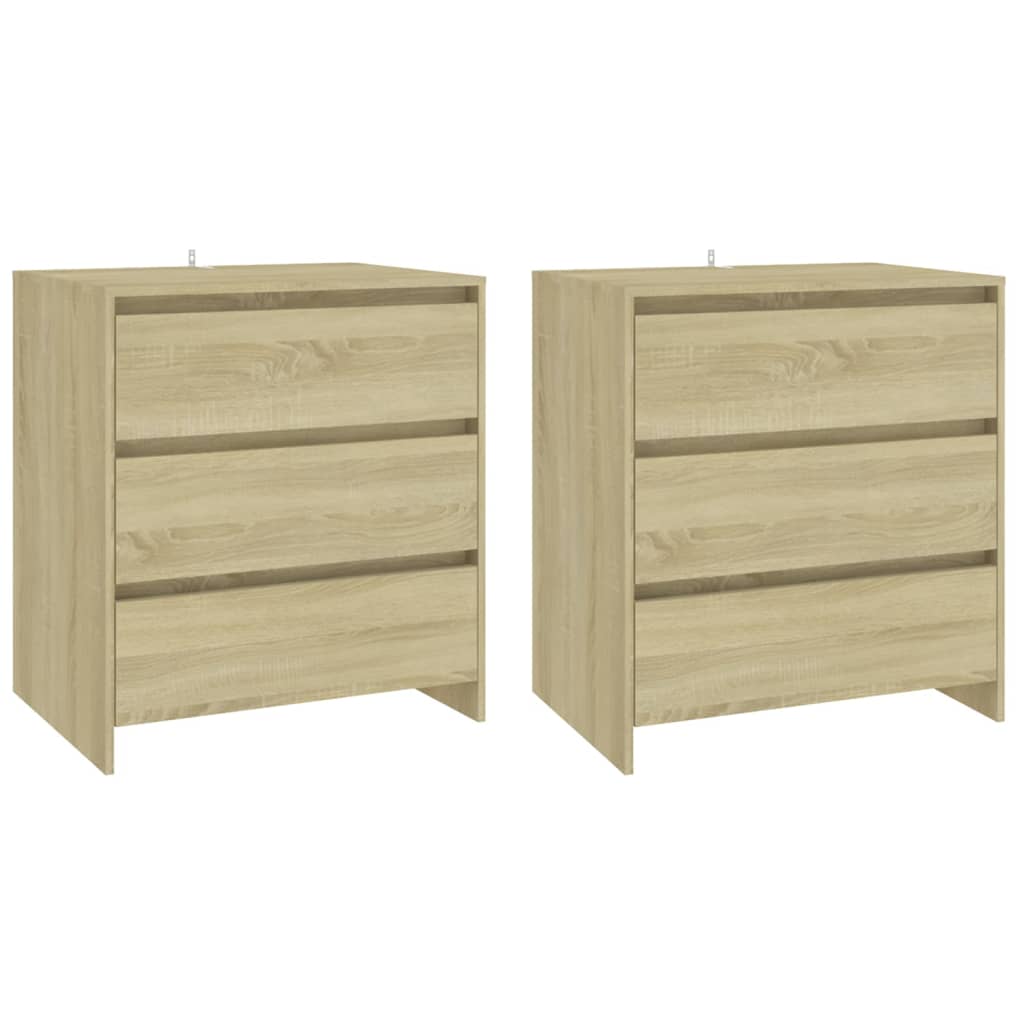 3 Piece Sideboard Sonoma Oak Engineered Wood