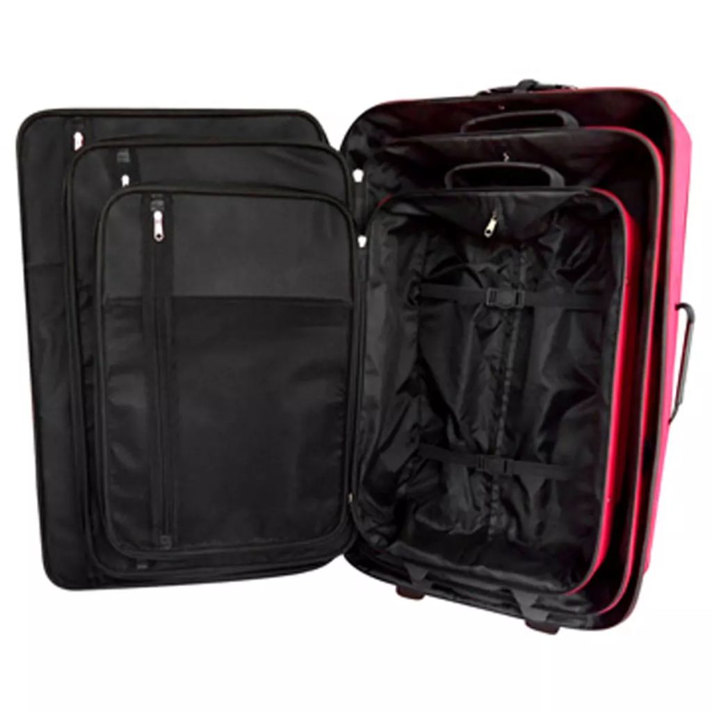 Five Piece Travel Luggage Set Red
