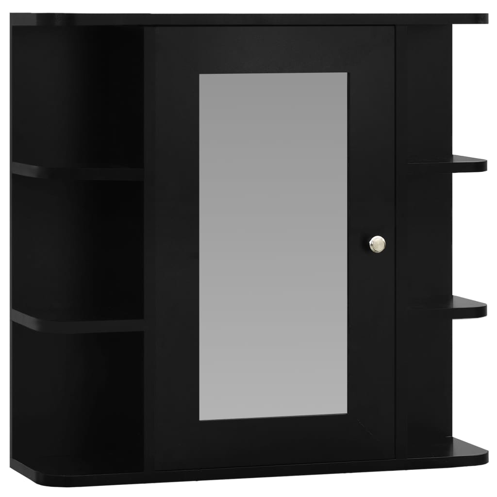 Bathroom Mirror Cabinet Black 66x17x63 cm MDF