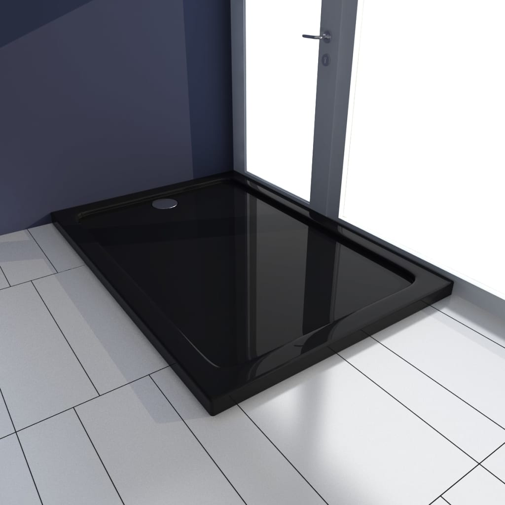 Rectangular ABS Shower Base Tray Black 70 x 100 cm