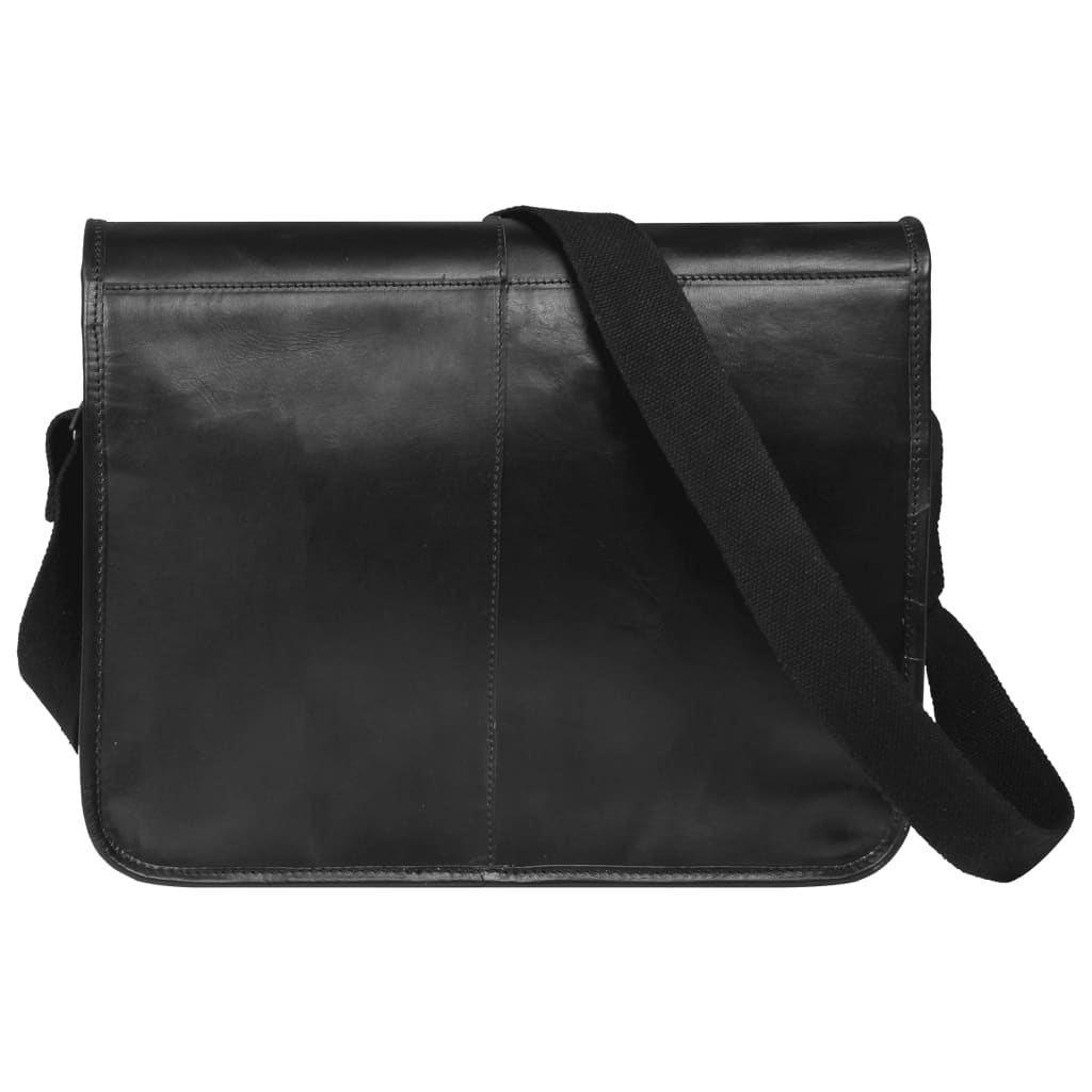 Messenger Bag Real Leather Black