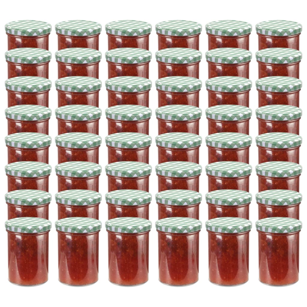 Marmeladengläser mit Weissem/Grünem Deckel 48 Stk. 400 ml