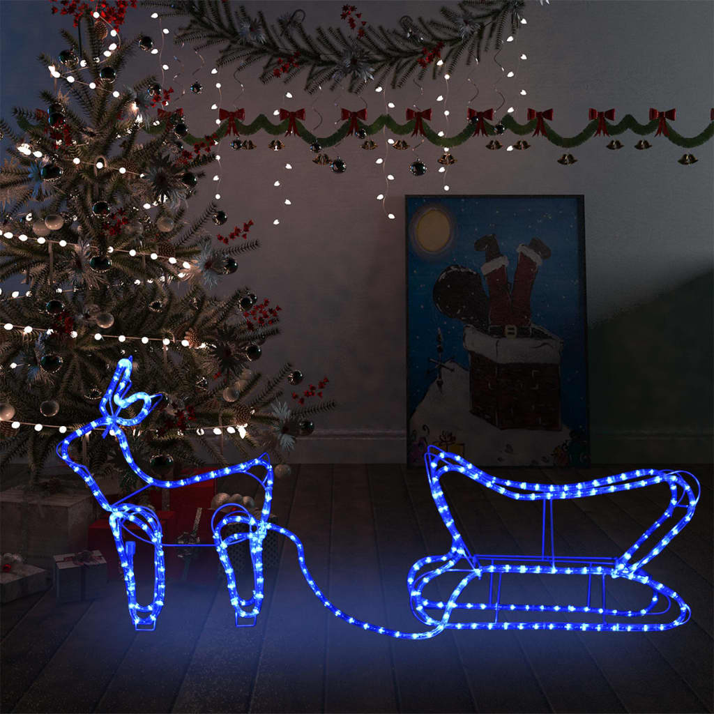Décoration de Noël d'extérieur Renne et traîneau 252 LED